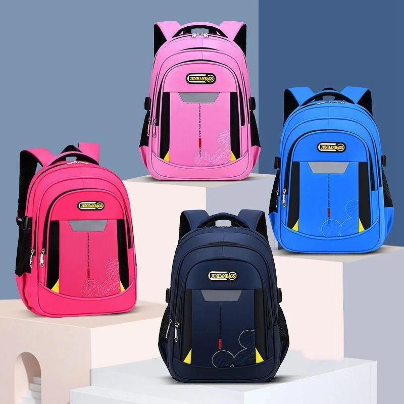 Sac à dos scolaire imperméable SSJ – Nylon résistant, bande réfléchissante, unisexe 20-36L