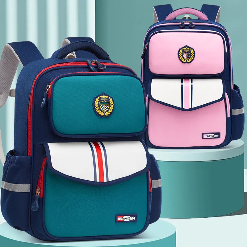 Sac à Dos Scolaire Imperméable MINGYANG – Tissu Oxford Solide, Unisexe 6-12 ans, 5 Coloris