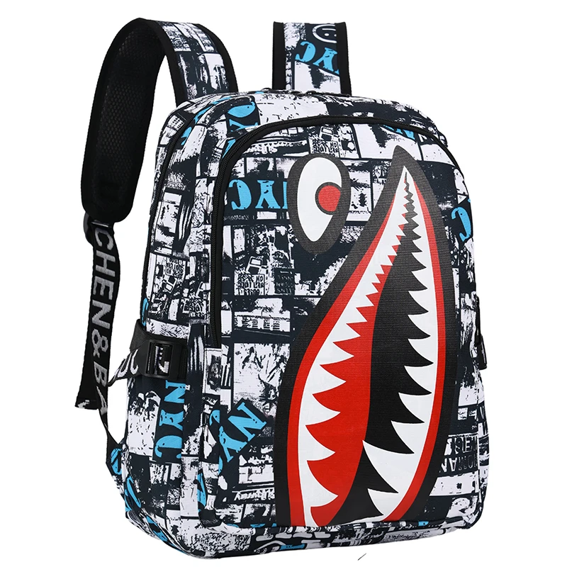 Sac à Dos Requin Tendance – Grande Capacité 20-37L, Imperméable & Anti-vol, Unisexe