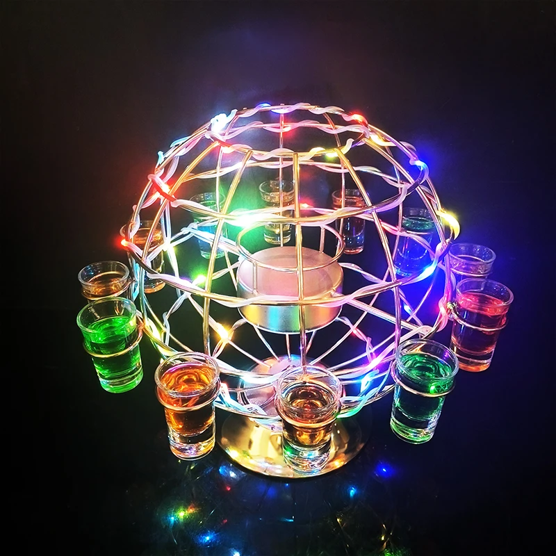 Support Arbre à Cocktails LED Rechargeable – Présentation Lumineuse pour Bar, Mariage & Soirée