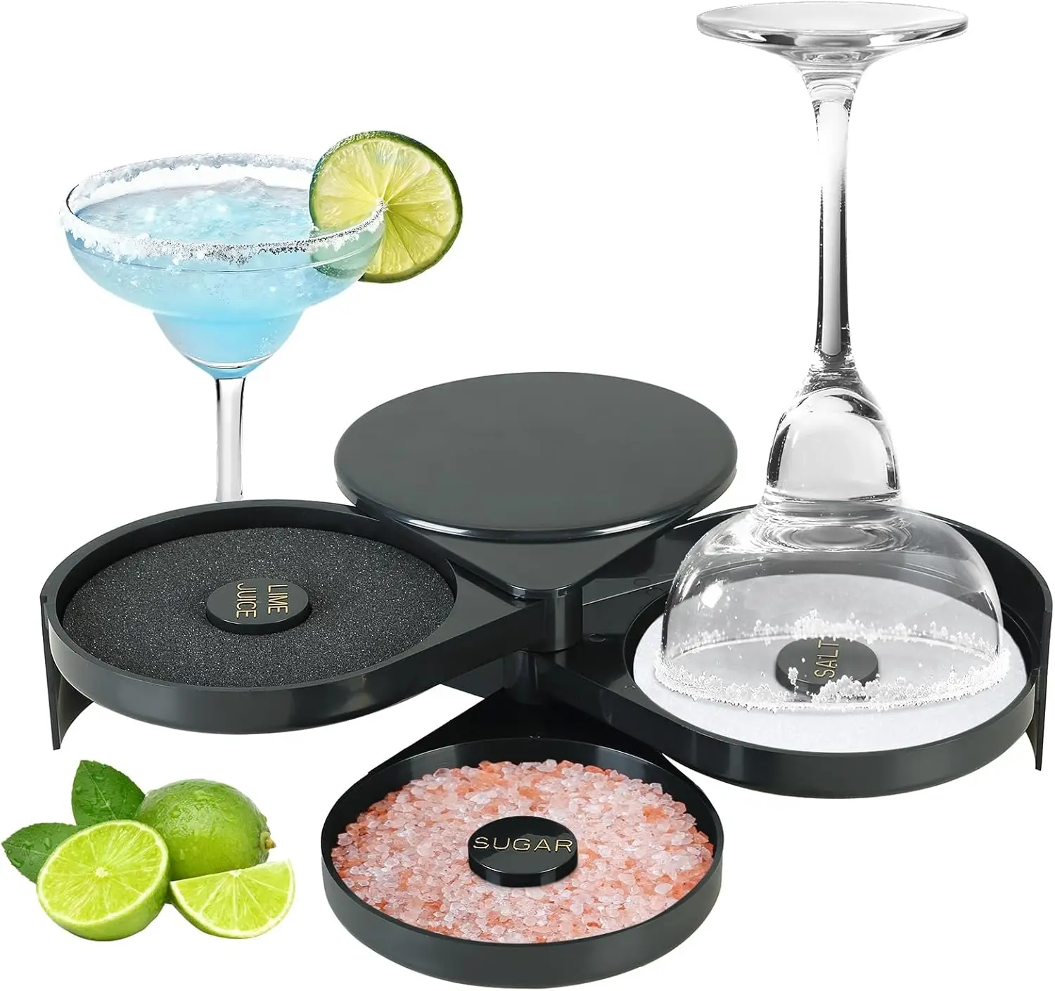 Rimmer à Cocktail 3 Niveaux en Plastique PP – Outil de Barman pour Sel, Sucre & Margaritas