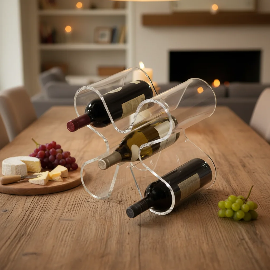 Présentoir à Vin en Acrylique Transparent – Portable & Élégant (Modèle ARWD-019)
