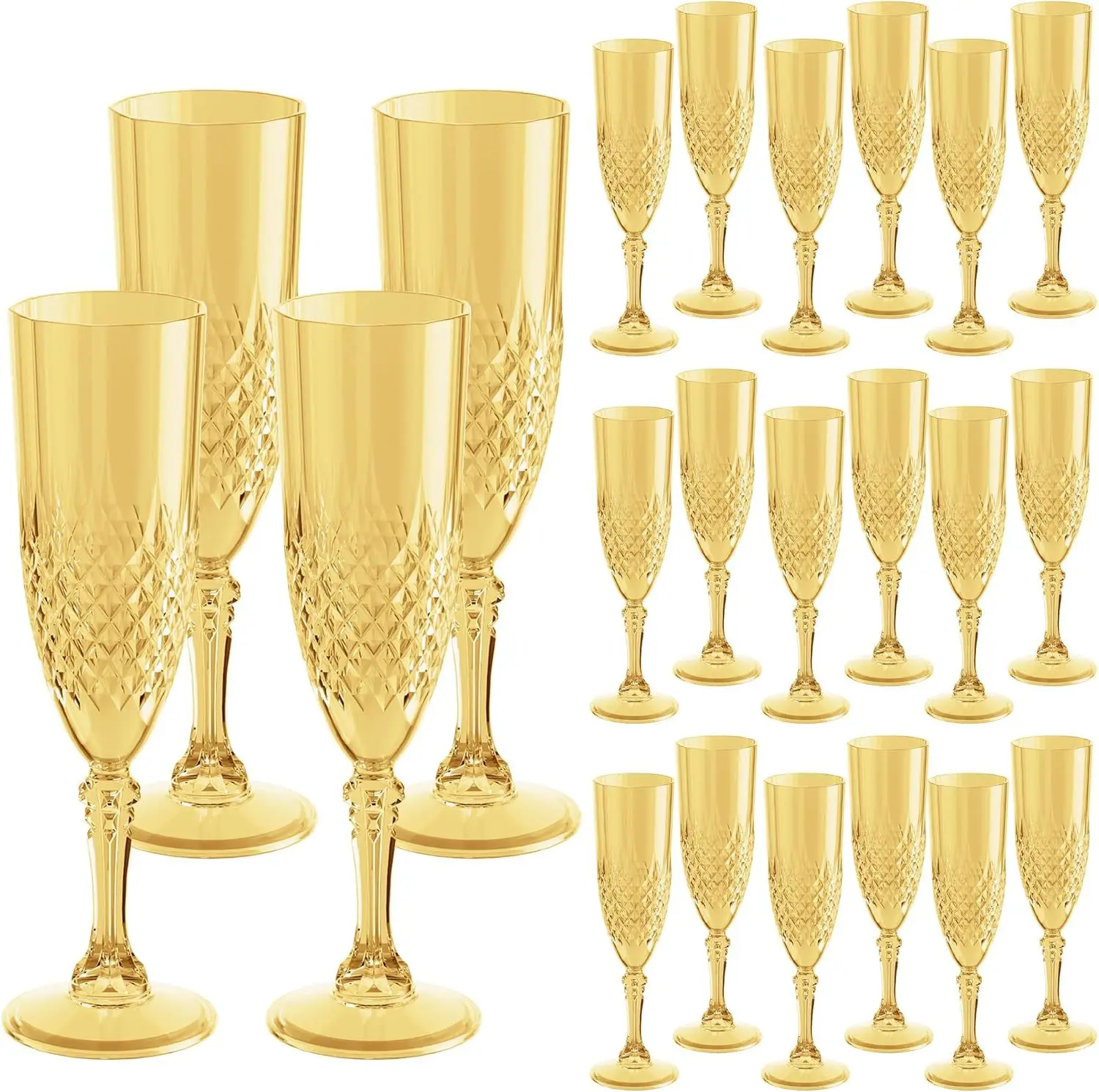 Flûtes à champagne en plastique réutilisables personnalisables – Idéales pour vos fêtes et événements