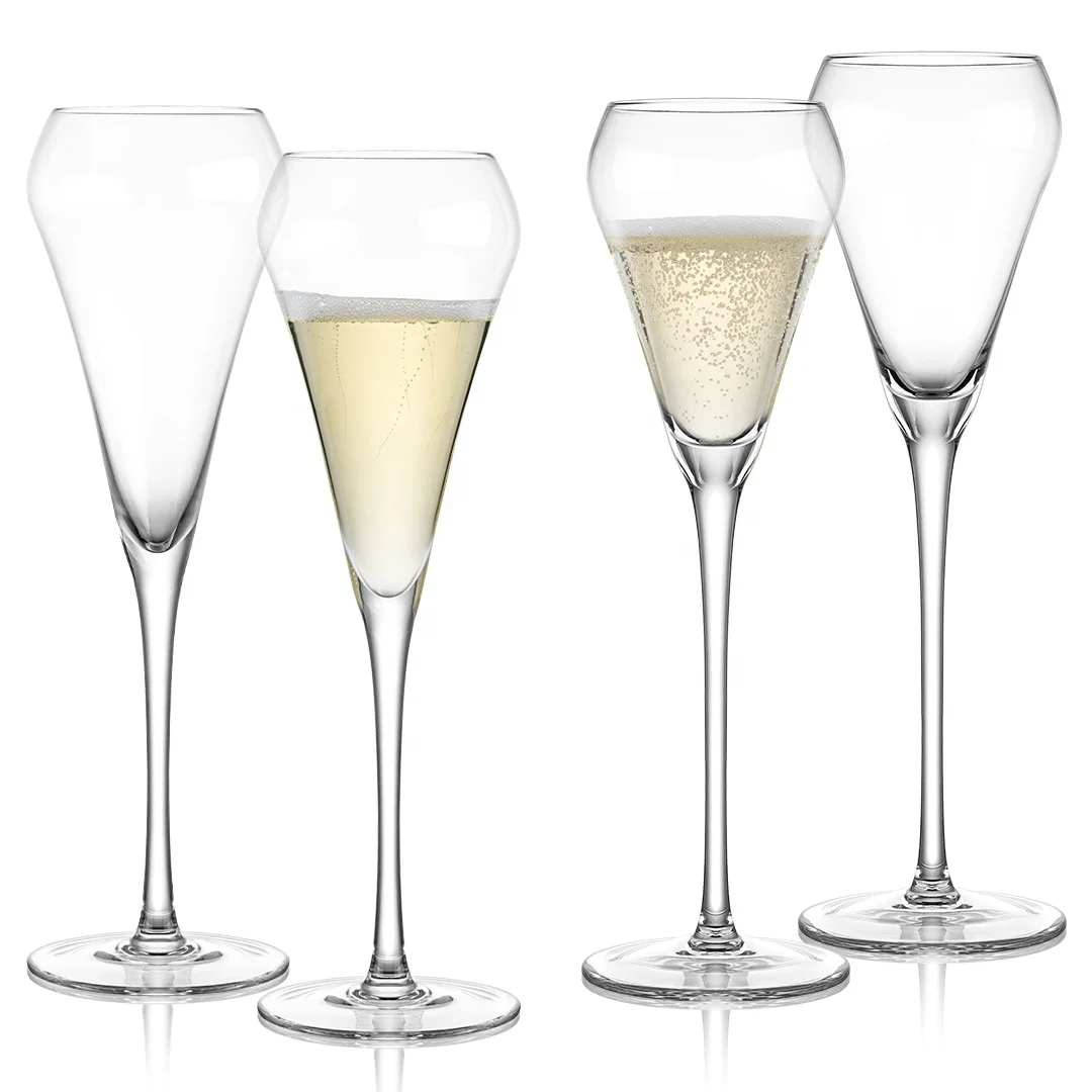 Flûtes à Champagne en Cristal Soufflé à la Main – Élégantes & Réutilisables 190ml