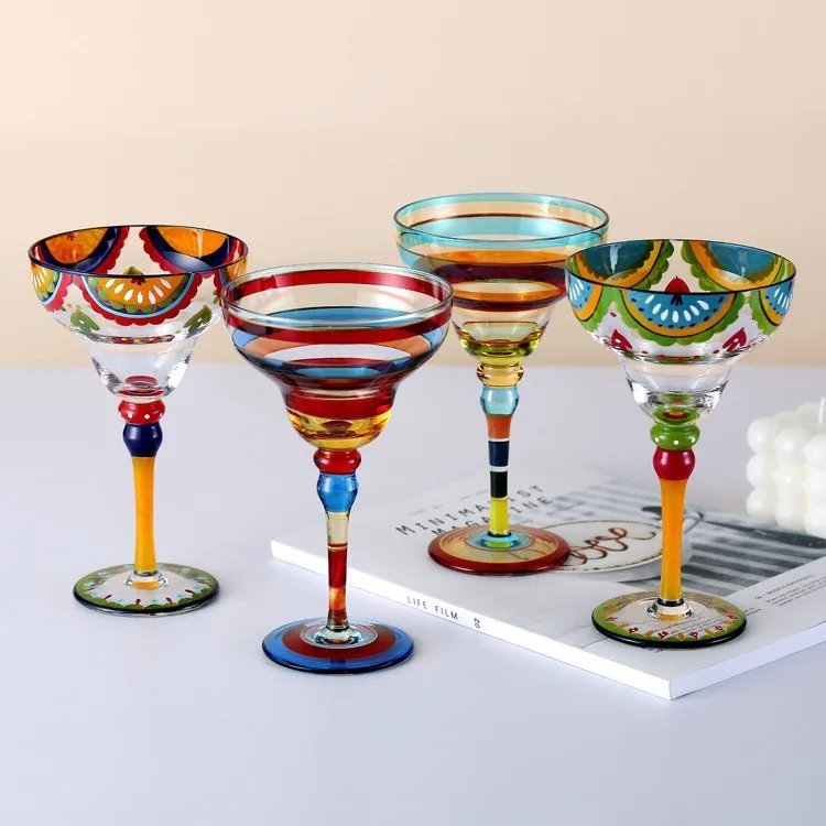 Verre à Margarita Peint à la Main – Style Mexicain Festif | Cocktail & Mariage