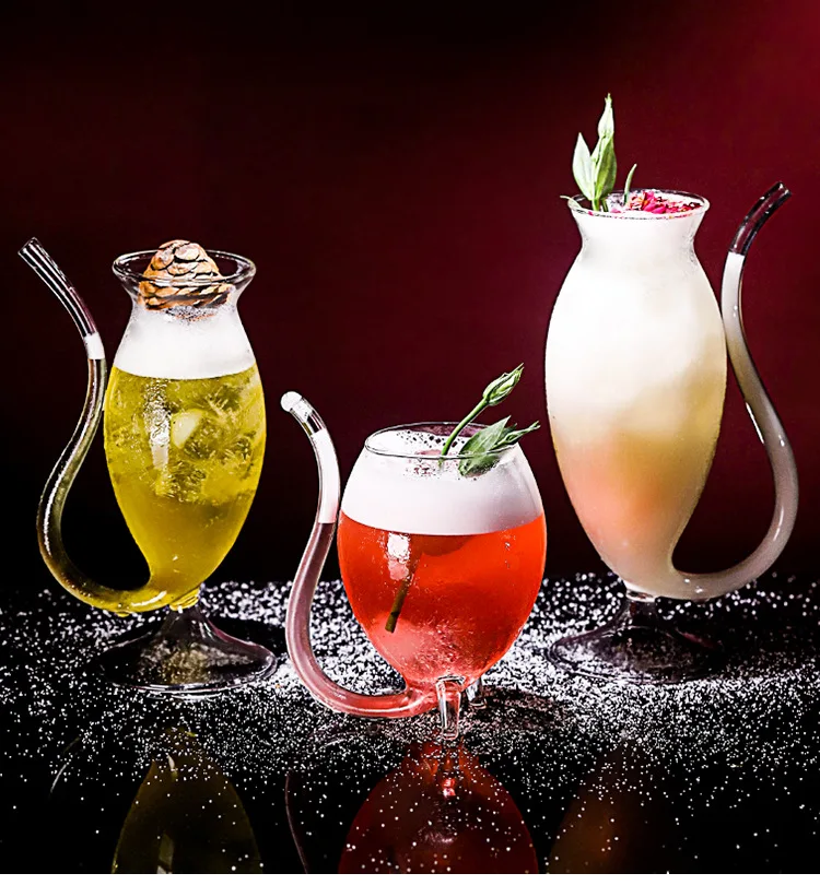 Verre Cocktail Vampire Borosilicate Soufflé à la Main 190ml/300ml/340ml – Design Créatif & Élégant