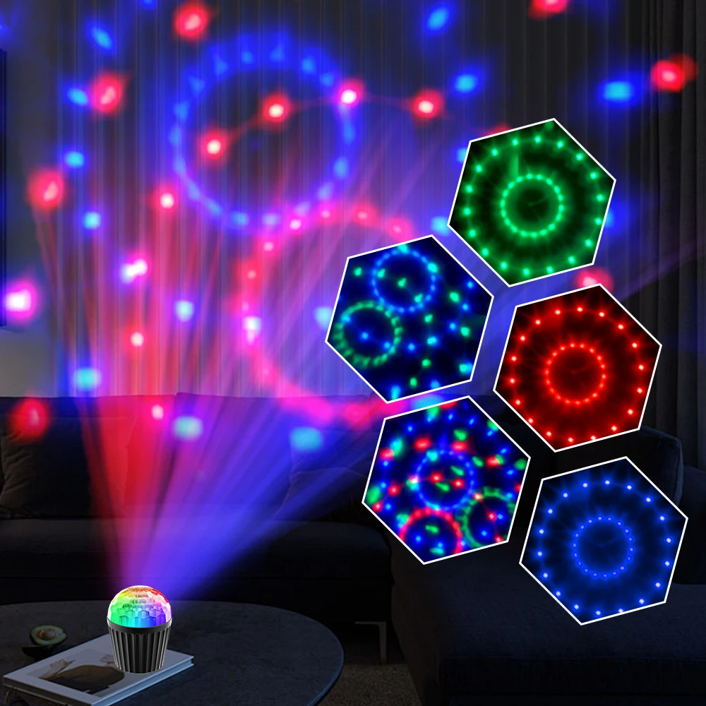 Mini Projecteur Disco LED RGB à Commande Sonore USB-C – Lumière de Fête Portable