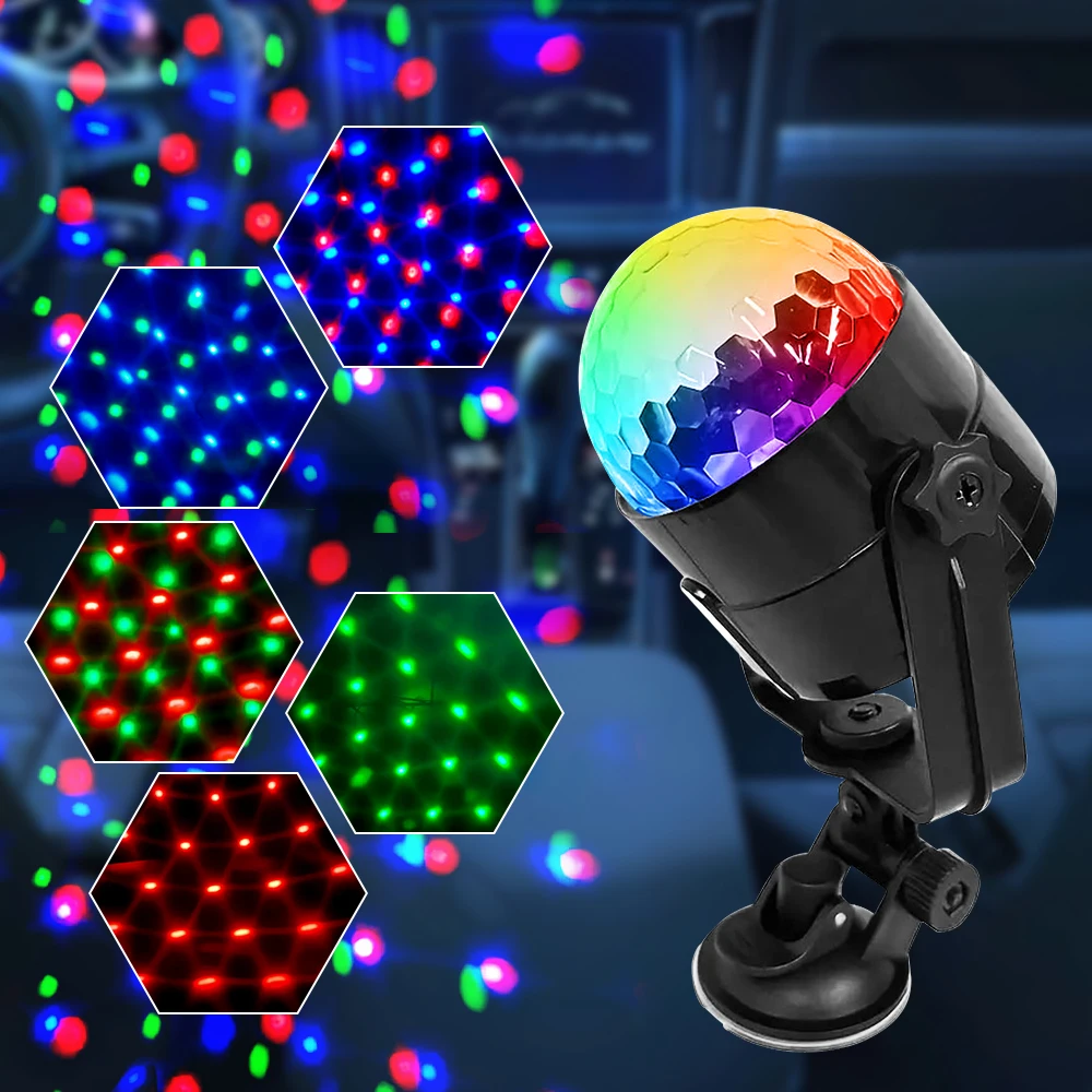 Mini Boule Disco RGB LED – Éclairage DJ Party Ambiance Colorée Contrôle Son