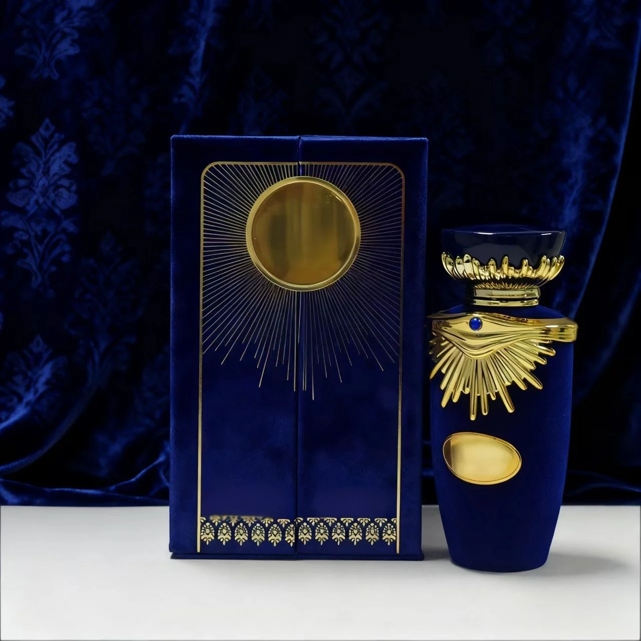 Boîte Cadeau Magnétique Luxe pour Parfum – Carton Bleu Personnalisé Haut de Gamme