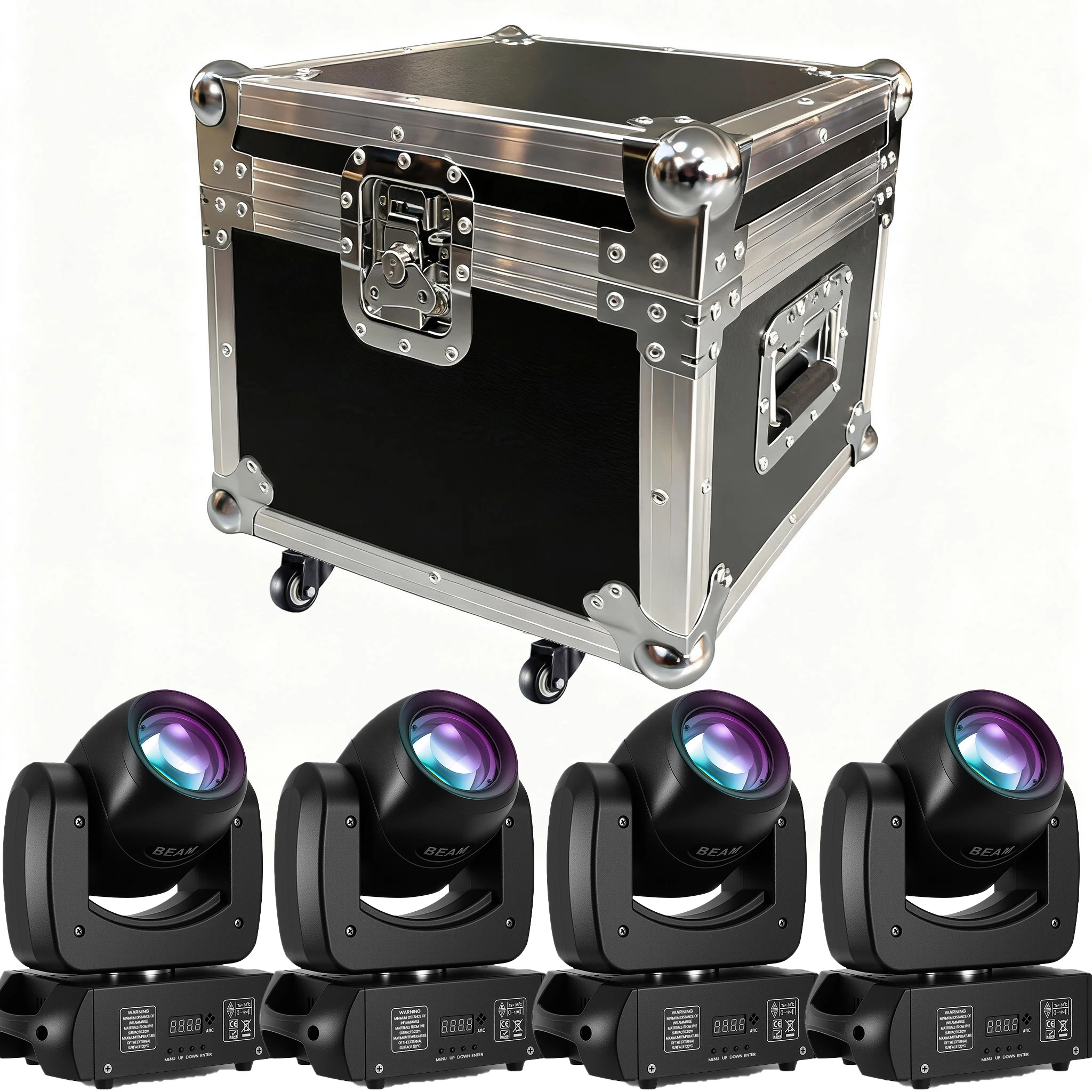 Projecteur Lyre Mobile MINGJIE 120W – Prisme 18 Facettes, 8 Gobos, 8 Couleurs RGBW, DMX512