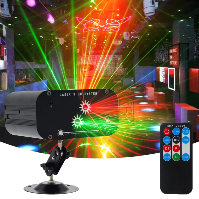 Projecteur Laser DJ DiscoLaser 48 Effets RVB Télécommande Stroboscope Son Bar Club Fête Noël