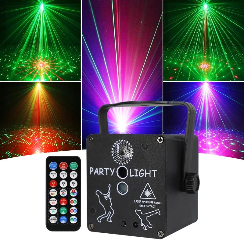 Mini Projecteur Laser RGB 3 Trous – Lumière Disco Portable pour Fête, Noël & Scène
