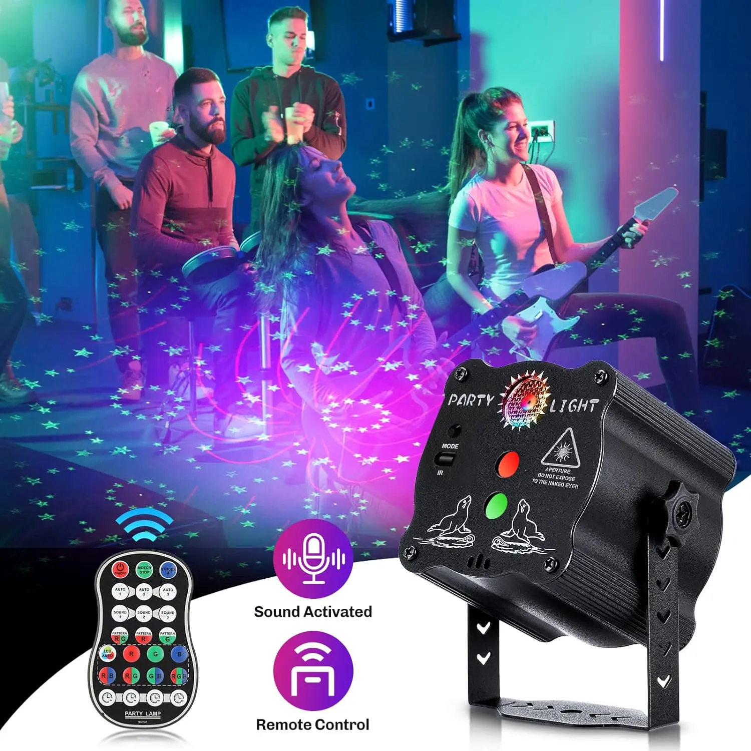 Mini Lampe Laser LED RGB Portable – Effets Lumineux Dynamiques pour Fêtes & KTV