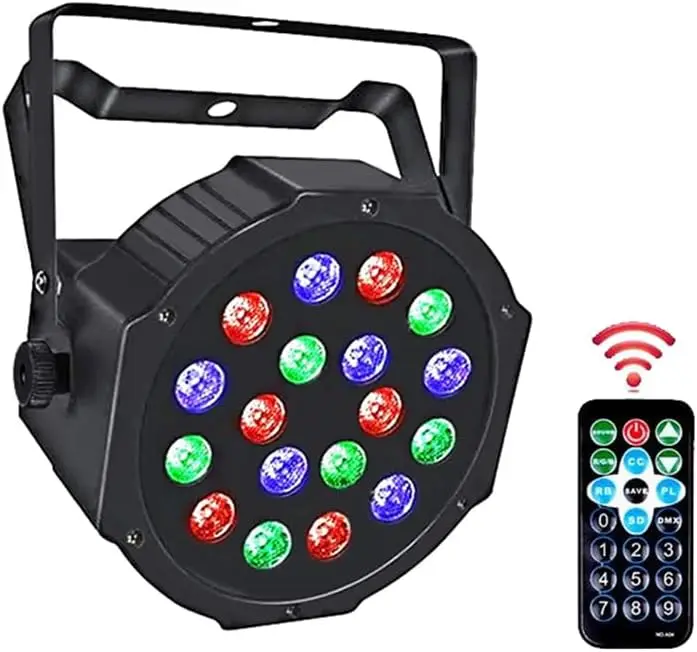 Projecteur LED PAR 18W RVB IP65 – Télécommande & DMX512 pour Scène, Mariage & Événements
