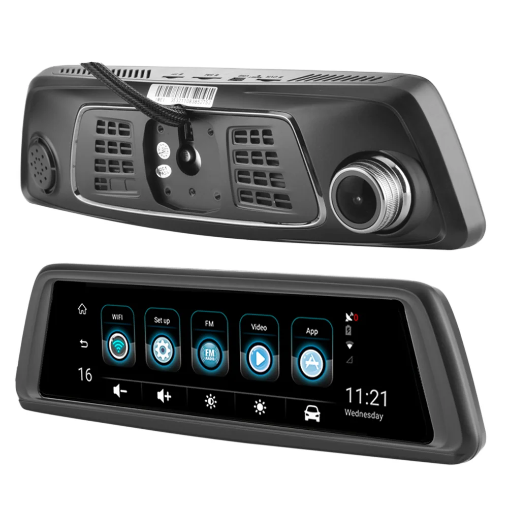 Caméra DVR Android 12" 128Go – Écran Partagé, Vision Nocturne, Double Enregistrement