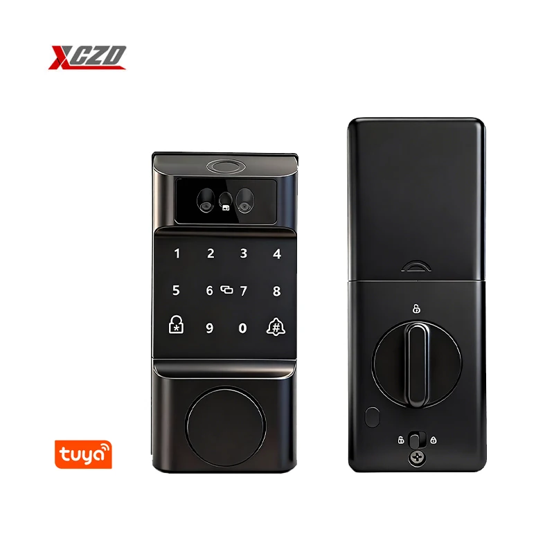 Serrure Intelligente XCZD M-2412B – Empreinte Digitale, Reconnaissance Faciale, Carte & Mot de Passe