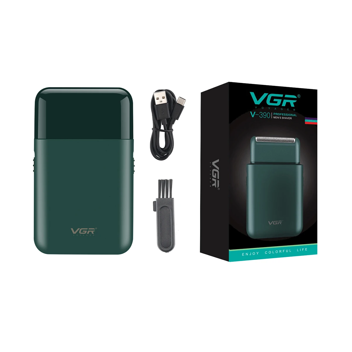 Rasoir Électrique Portable VGR V-390 Rechargeable USB – Tondeuse Barbe Homme