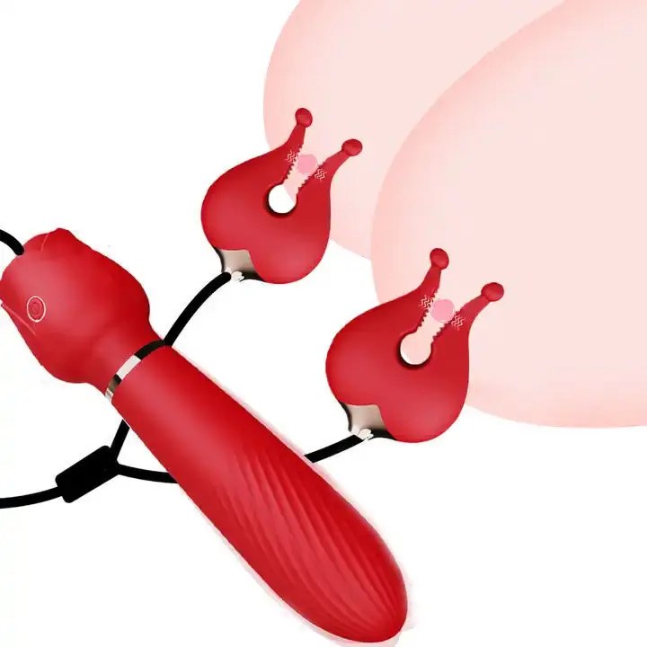 Pince à Tétons 2-en-1 Rose Vibrante – Stimulateur Clitoridien & Mamelons pour Femme