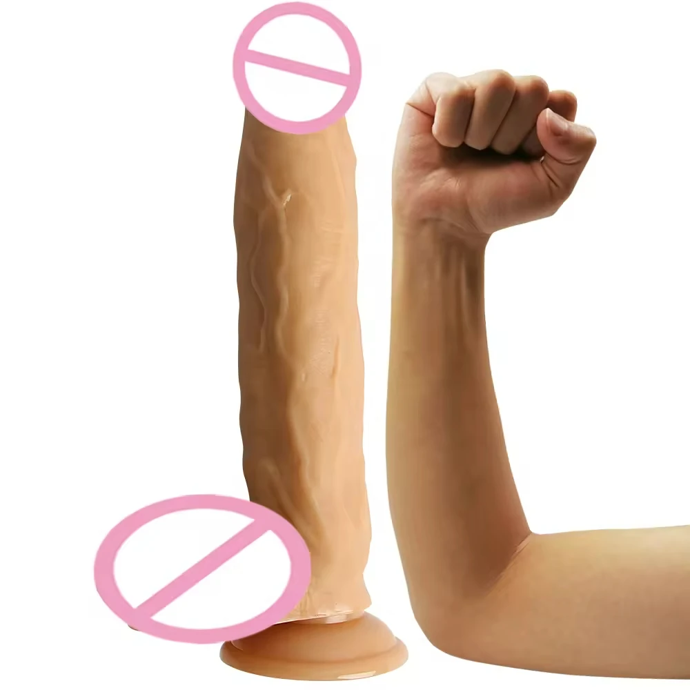 Gode réaliste extra large 30cm avec ventouse – Sextoy silicone mains libres pour femme