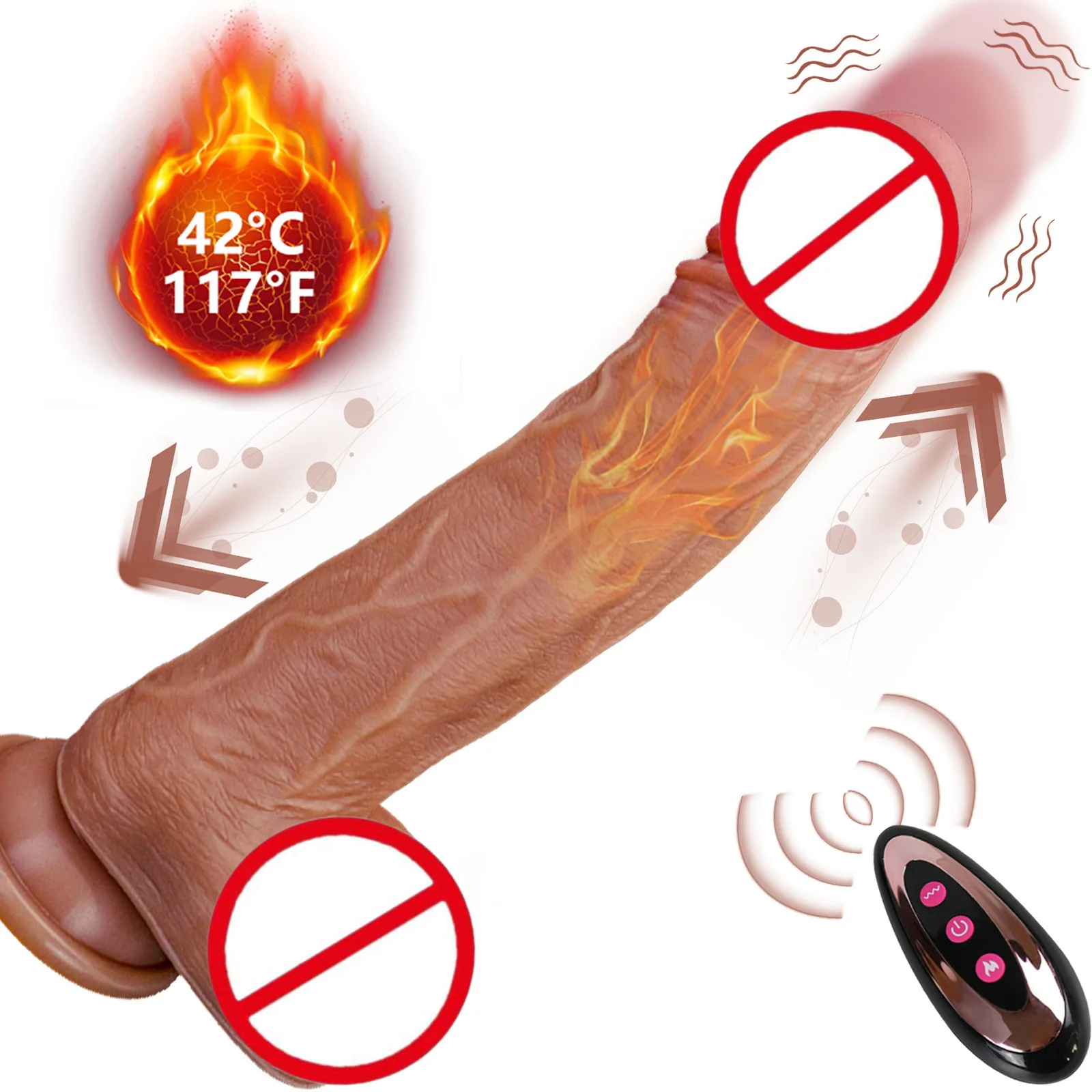 Gode Vibrant Chauffant Télécommandé par Application – 100% Étanche, Rotatif & Balançant