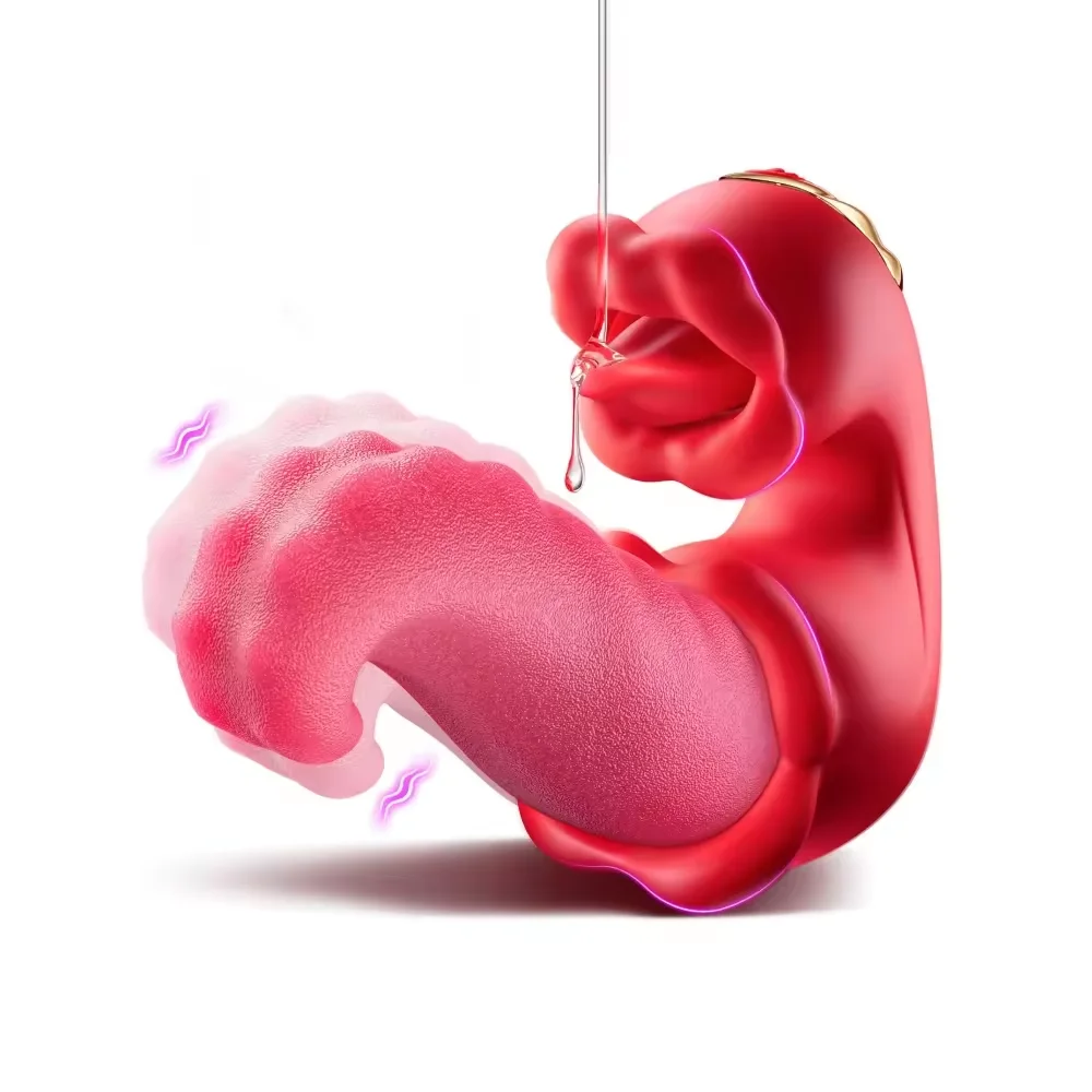 Vibromasseur 3 en 1 Langue Léchante & Succion Clitoridienne – 10 Modes | 100% Étanche | USB