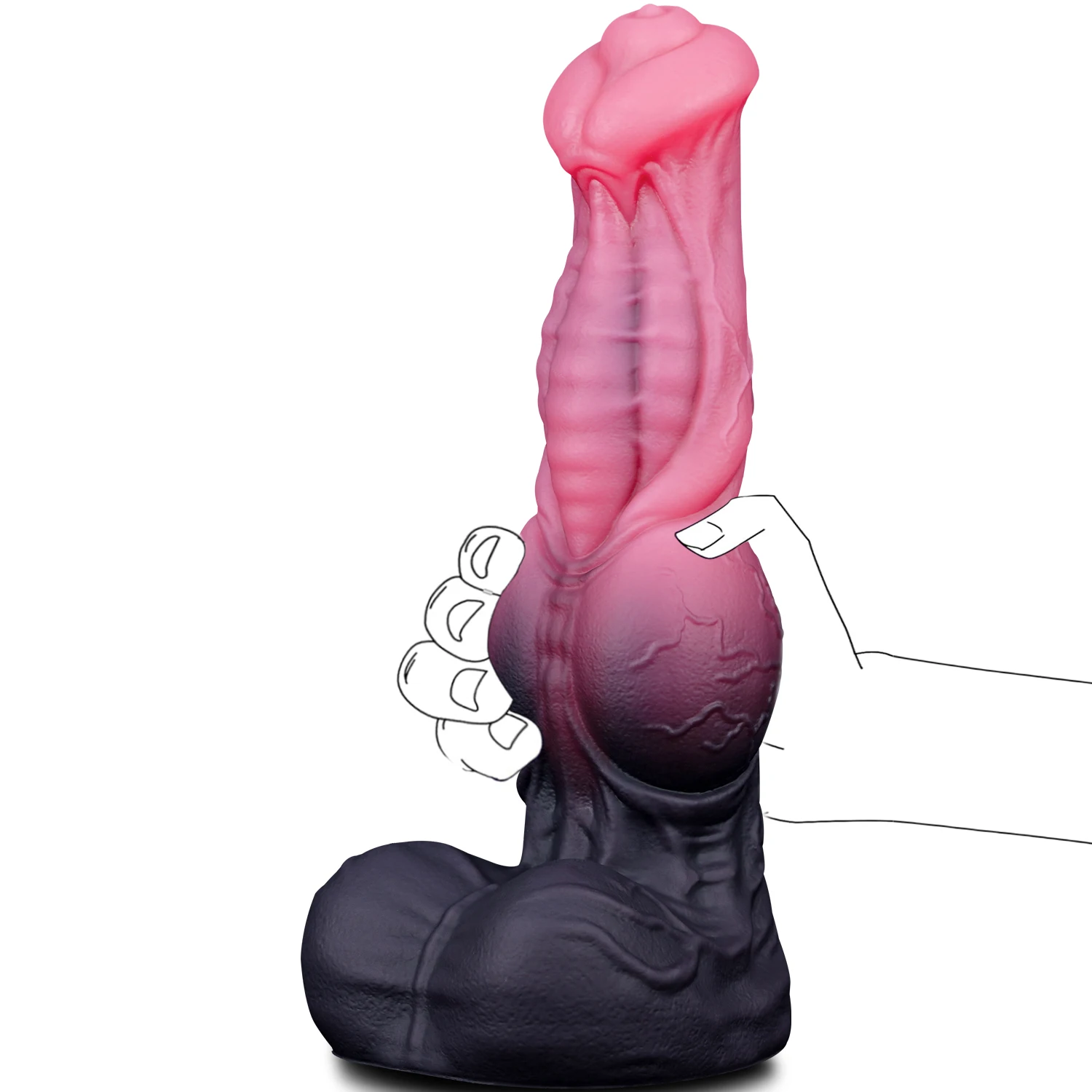Gode réaliste animal fantastique XXL – Plug anal ventouse silicone liquide waterproof