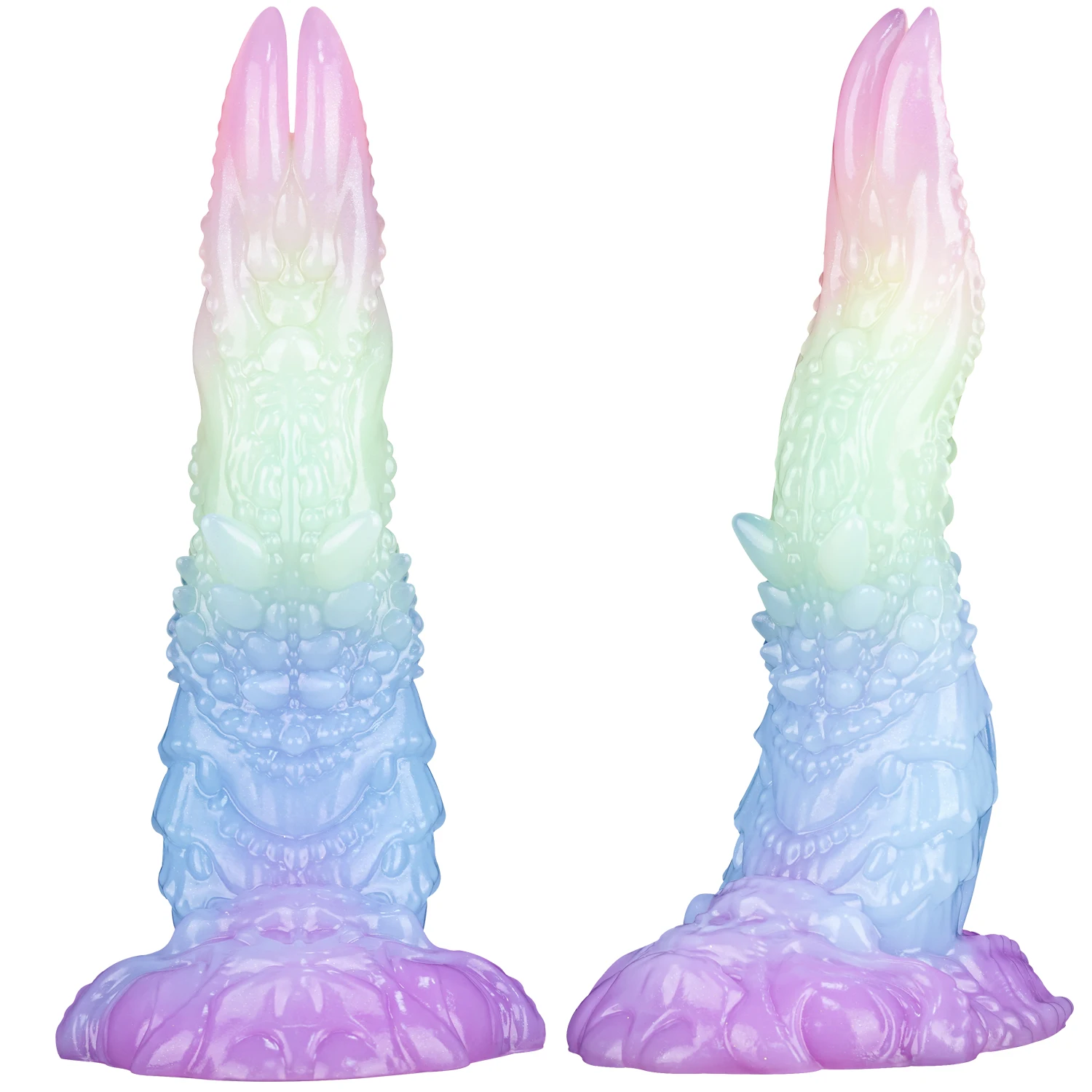 Gode Double Tête Lumineux Extraterrestre en Silicone – Dragon Anal Flexible Adulte