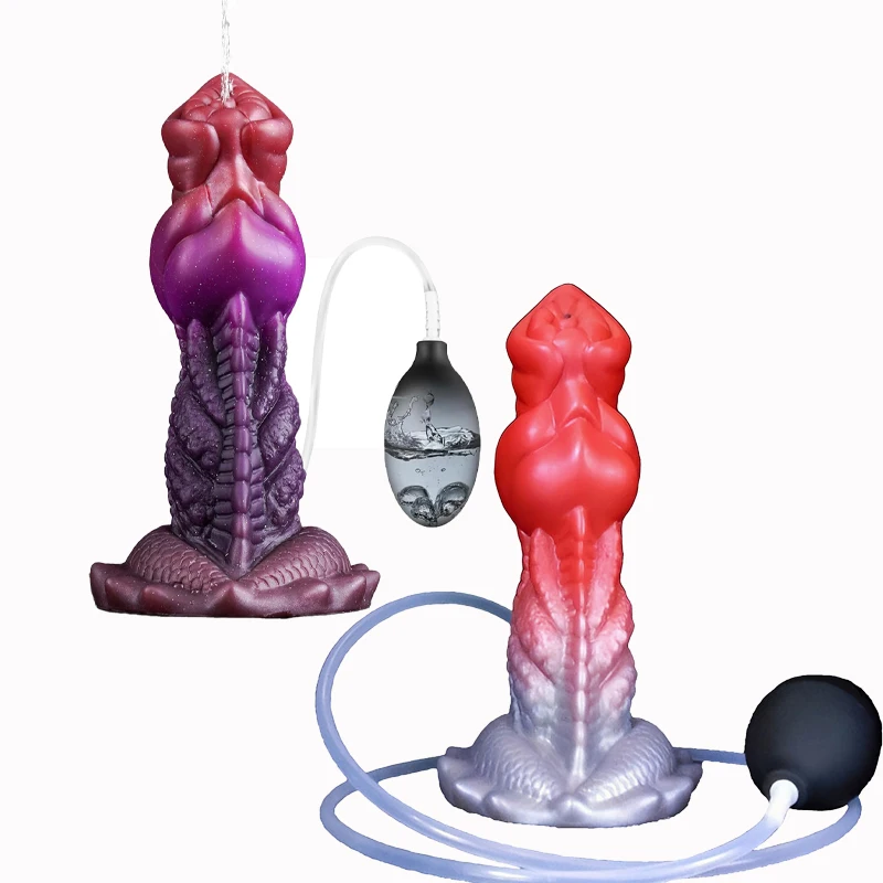 Gode Dragon Silicone – Ventouse, Éjaculation & Pulvérisation | Nœud Fantaisie Alien