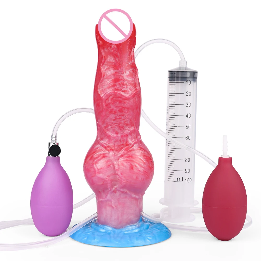 Gode Gonflable Anal en Silicone Souple – Fonction Spray & Gonflage – 100% Étanche
