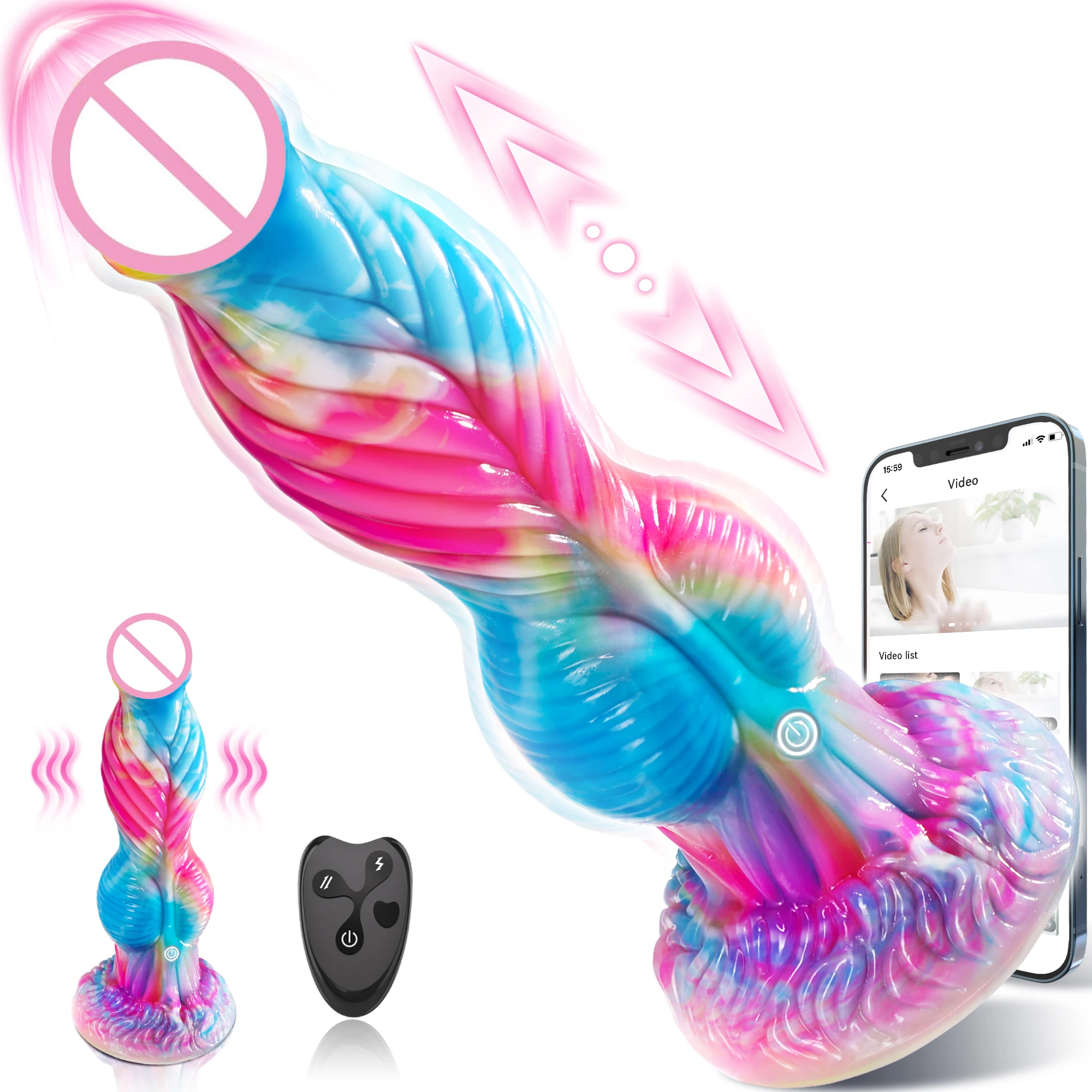 Plug Anal Télescopique Vibrant 7 Vitesses Contrôle APP Phoenix Silicone Sécurisé