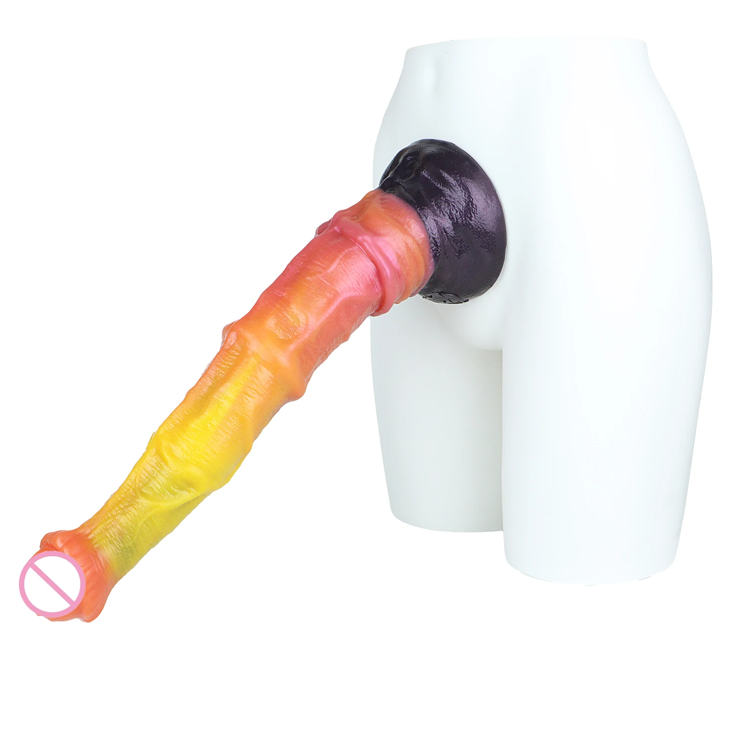 Gode Géant Cheval 44 cm avec Ventouse – Stimulateur Point G & Plug Anal Mixte