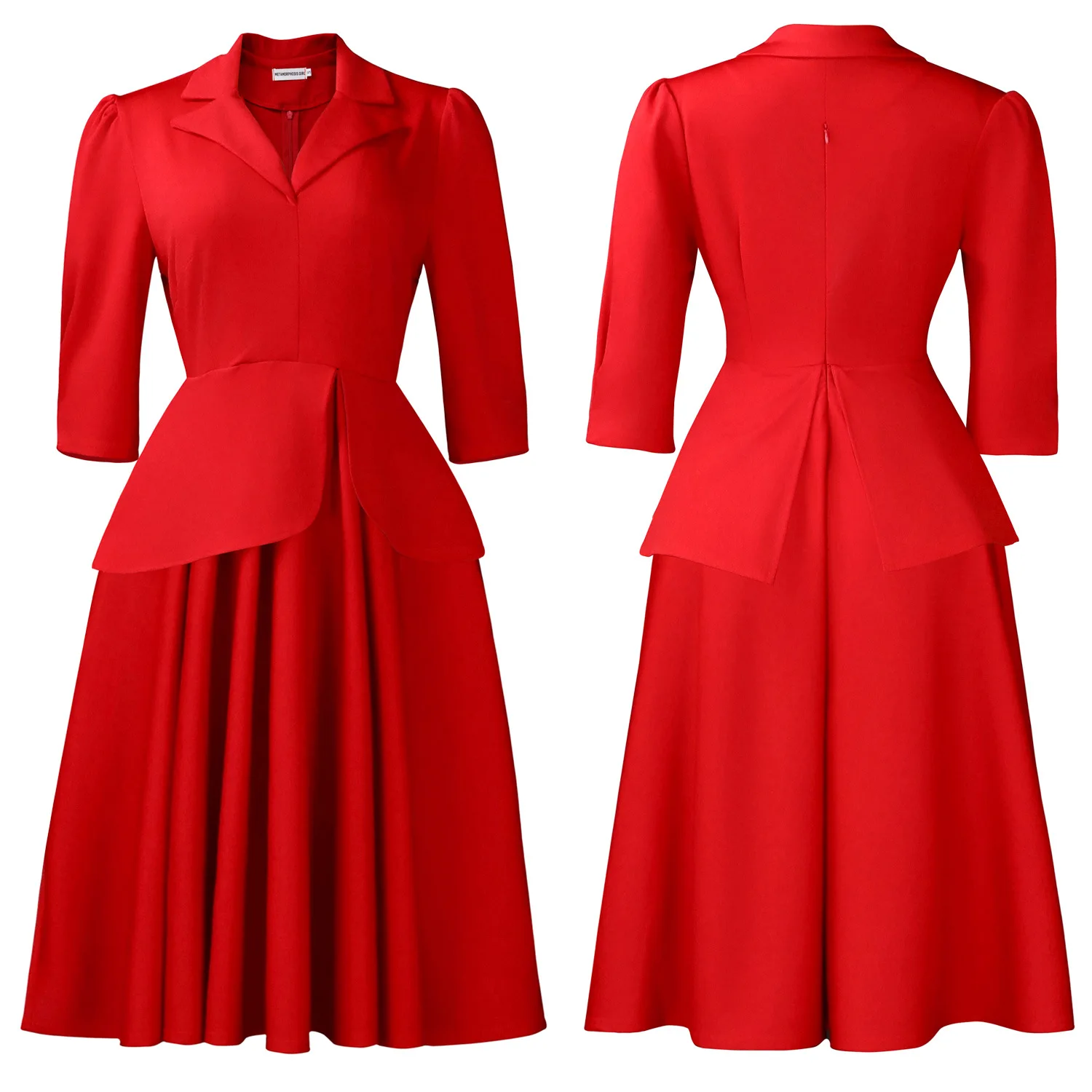 Robe Africaine Grande Taille Femme | Col Blazer, Manches 3/4, Coupe Évasée Ligne A
