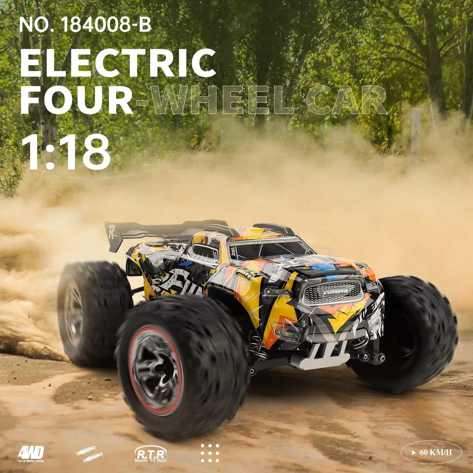 Camion RC AiJH 60 km/h Tout-Terrain Brushless 1:18 – Télécommandé Haute Vitesse Drift