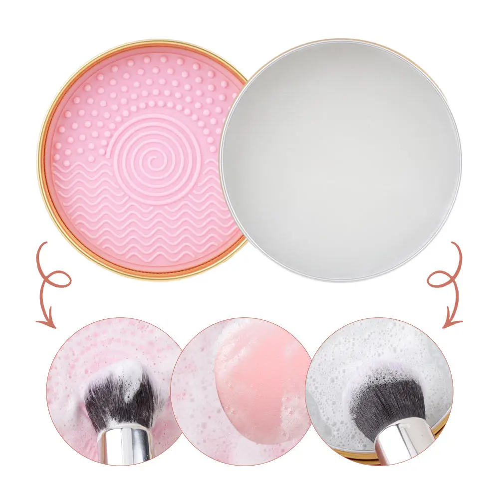 Nettoyant savon solide pour pinceaux de maquillage avec grattoir silicone – Vegan & Antibactérien