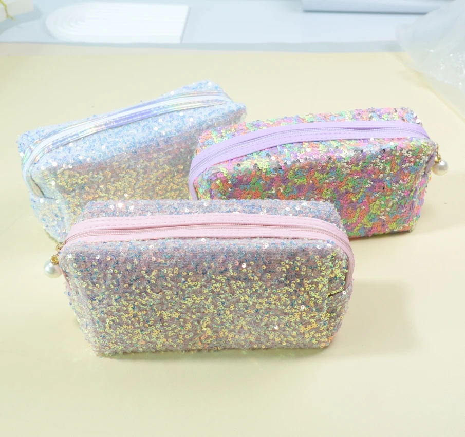Sac à Cosmétiques Paillettes Luxe Grande Capacité – Pochette Maquillage Mode