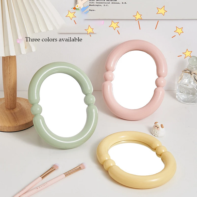 Miroir de maquillage pliant HD dessin animé – Compact & Stylé pour bureau et dortoir