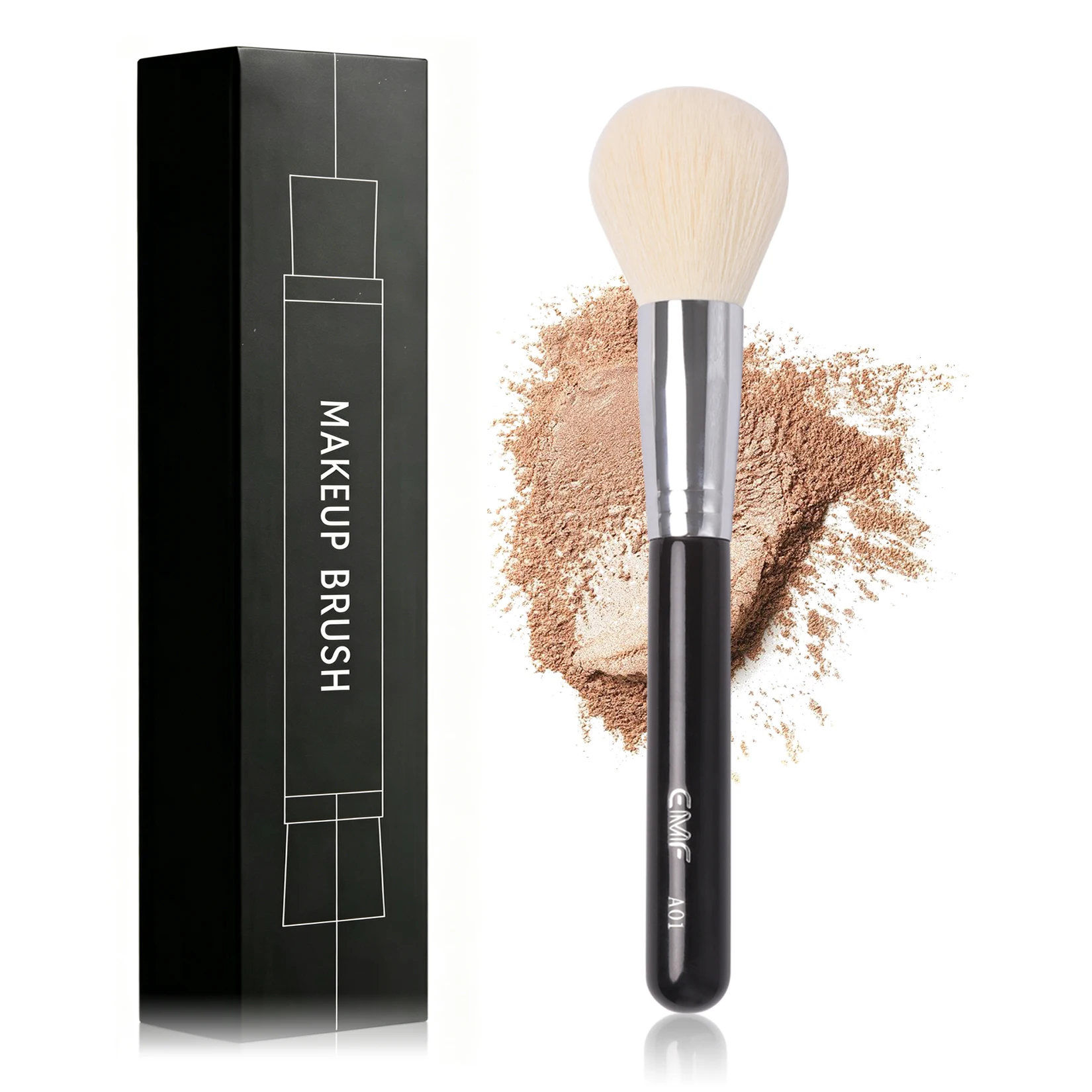 Pinceau Blush Professionnel EMF – Poils Ultra-Doux, Manche Bouleau & Virole Cuivre