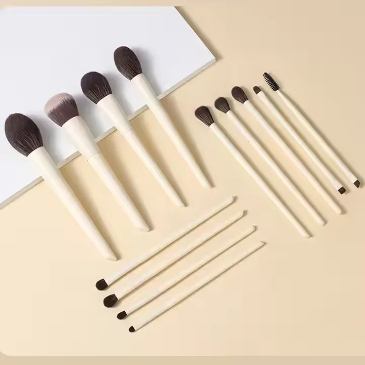 Set 13 Pinceaux Maquillage Professionnels Vegan | Poils Synthétiques Doux | Logo Personnalisé