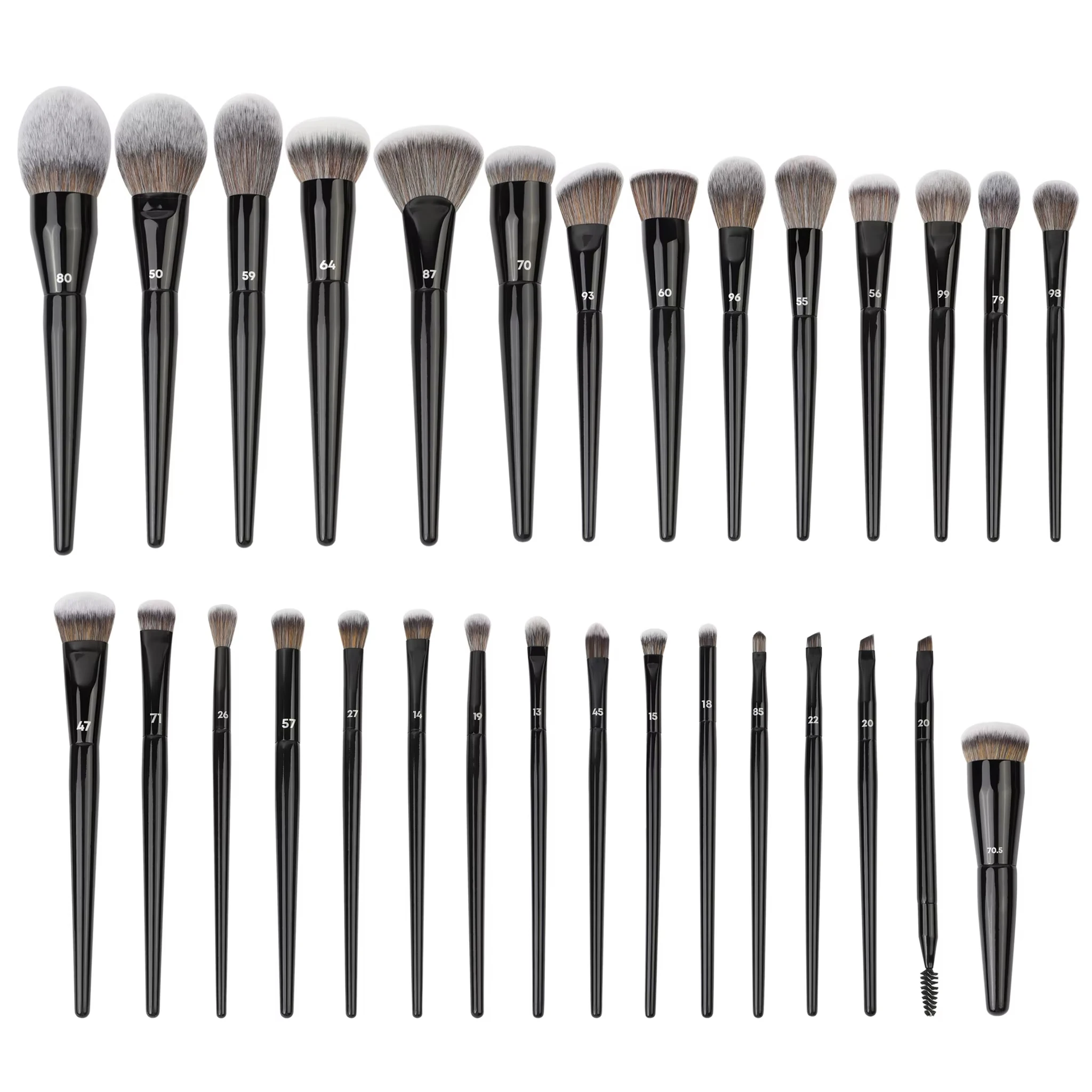 Ensemble 30 Pinceaux Maquillage Professionnels Luxe Végan Synthétique – Logo Personnalisé