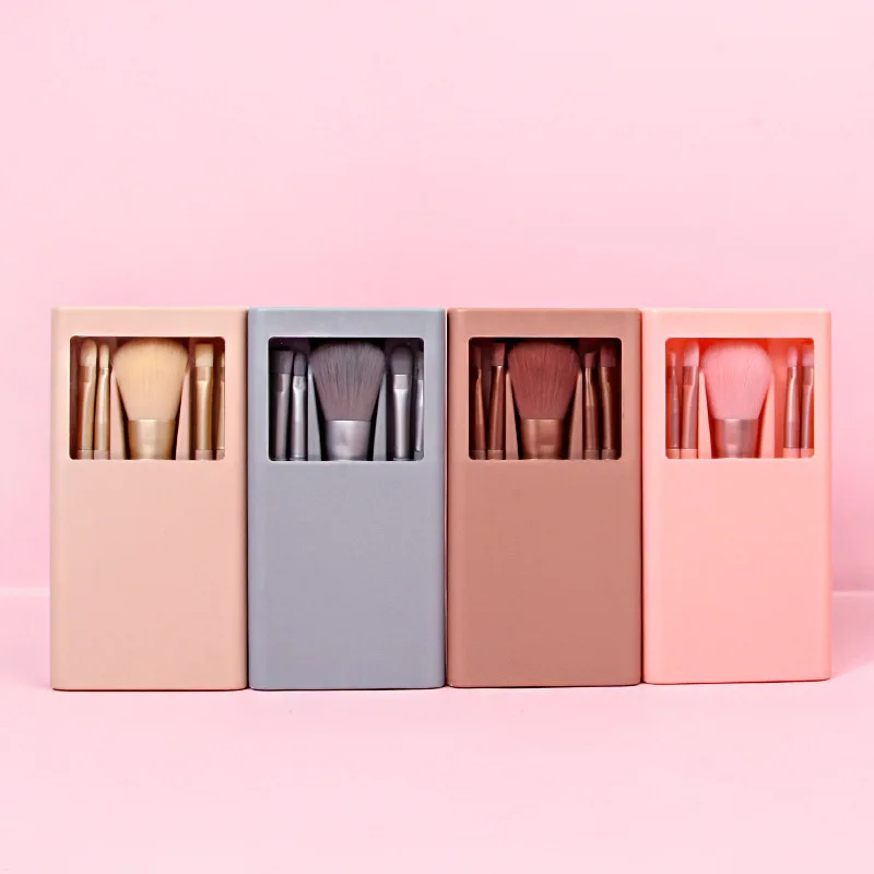 Set 5 Pinceaux de Maquillage de Voyage avec Miroir – Doux & Complets
