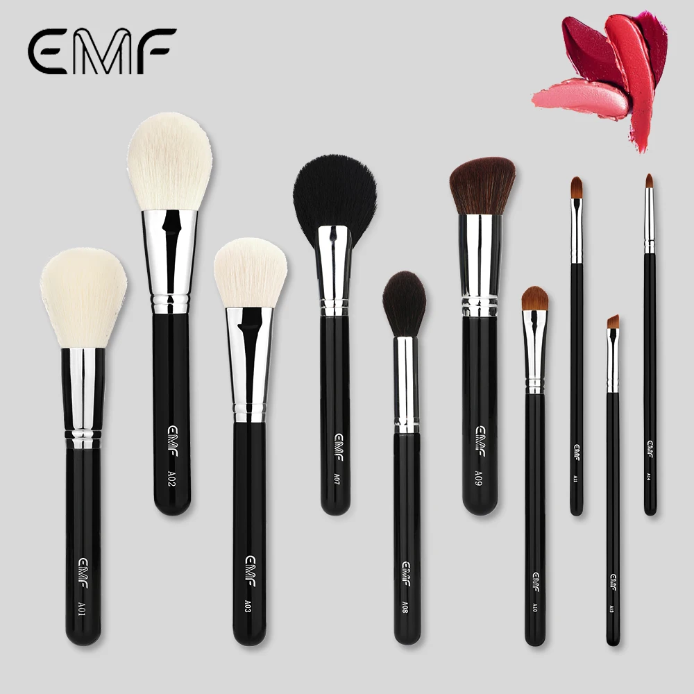 Ensemble 14 Pinceaux de Maquillage Professionnels – Fibres Synthétiques Douces & Manche en Bois