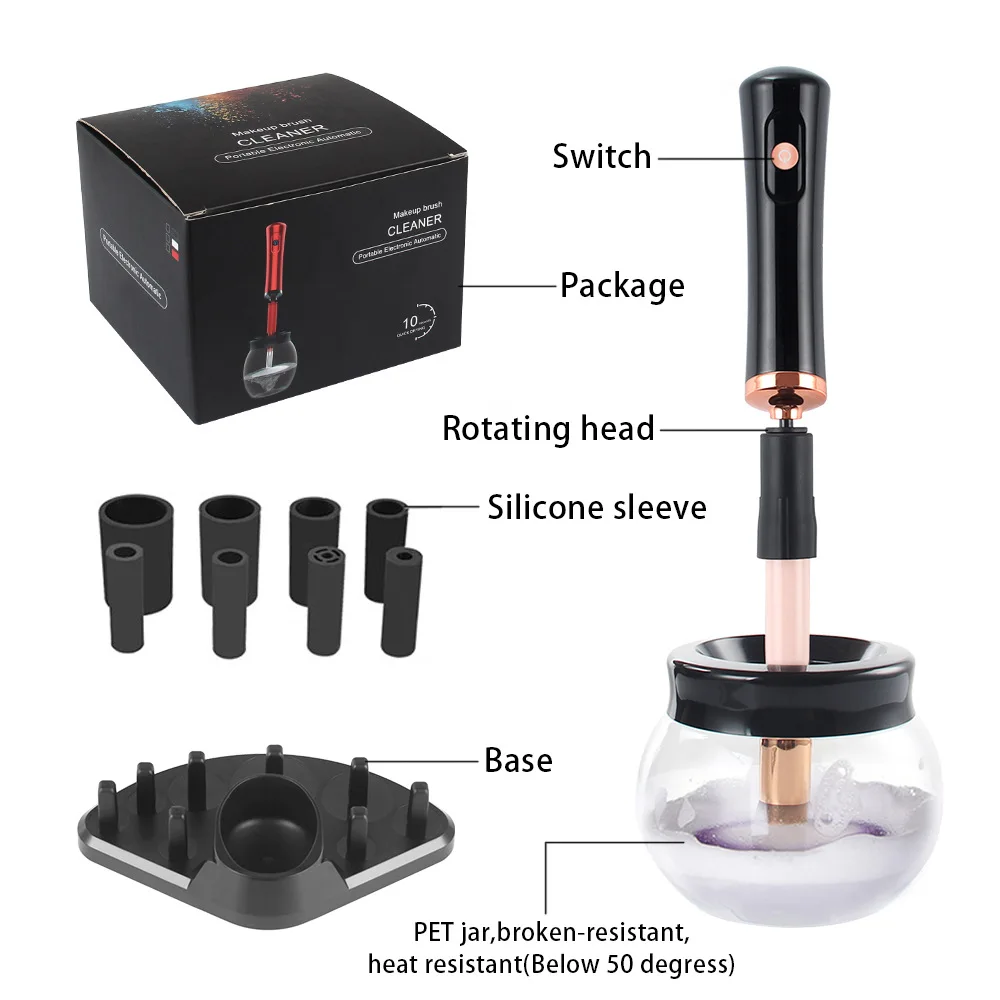 Nettoyeur électrique de pinceaux de maquillage rechargeable USB – Vibrations ultrasoniques