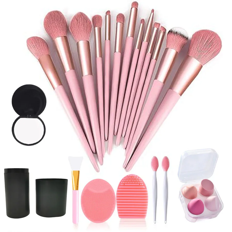 Kit 20 Pinceaux Maquillage Professionnel Poils Synthétiques Doux – Visage & Yeux