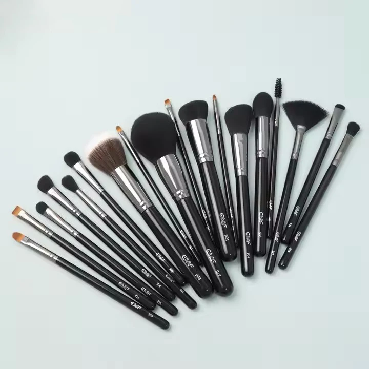 Kit 18 Pinceaux de Maquillage Professionnel Kabuki Synthétique – Noir