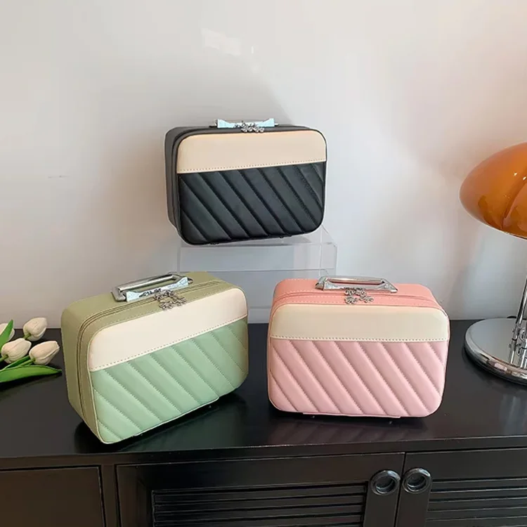 Trousse de Maquillage Grande Capacité Motif Bonbons – Sac Cosmétique PU Zippé