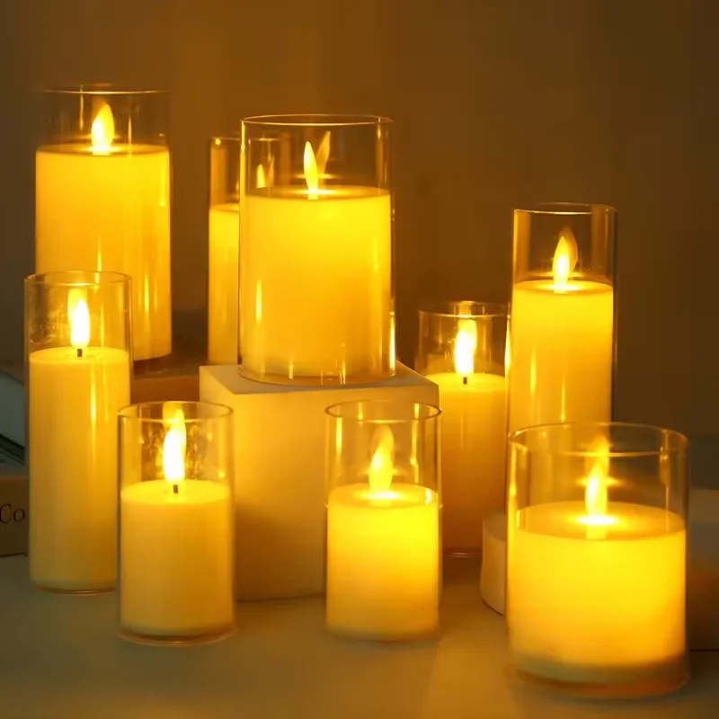 Bougie LED sans flamme 3D avec télécommande – Décoration maison élégante