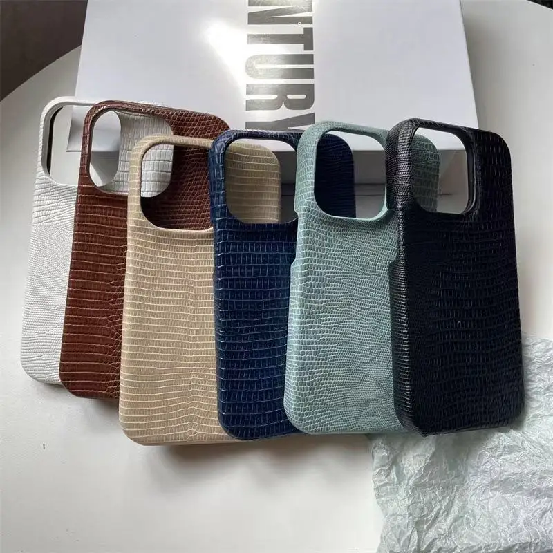Coque iPhone Luxe Cuir Antichoc Motif Lézard – Protection Caméra | iPhone 12 au 17 Pro Max