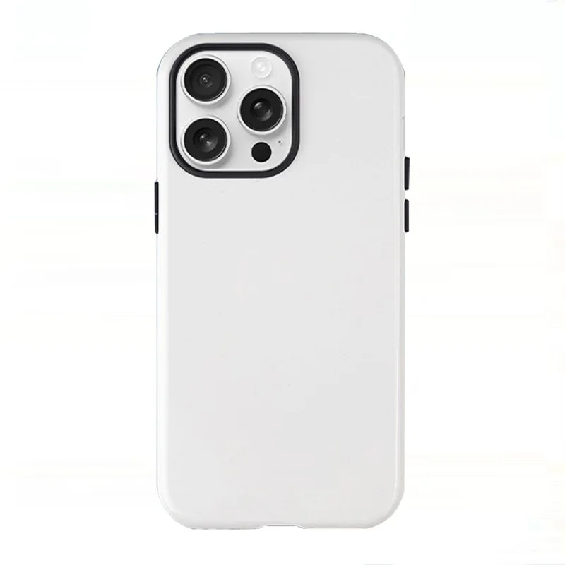 Coque 2-en-1 iPhone 17 Air Pro Max – Sublimation 3D Antichoc PC+TPU Blanc