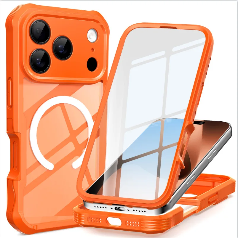 Coque Armor Transparente Antichoc iPhone 16/15 Pro Max + Protecteur Caméra Magnétique