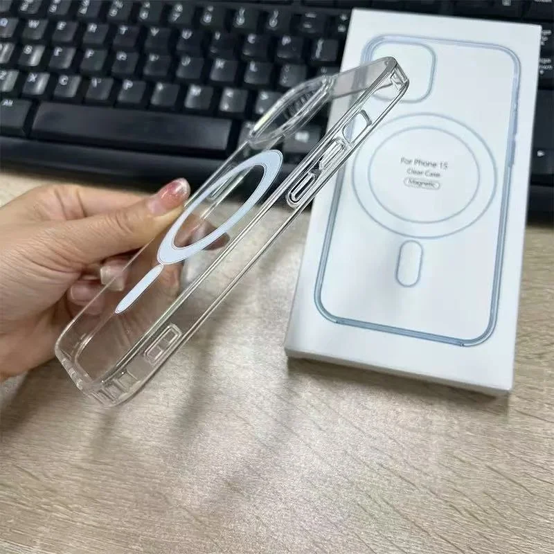 Coque iPhone Transparente Antichoc Magnétique Acrylique – Compatible Chargement Sans Fil